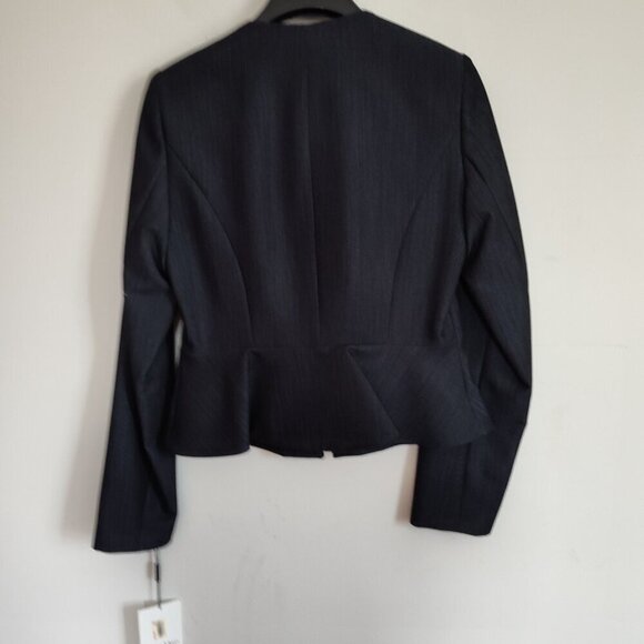 Ladies SZ 6P Calvin Klein Navy Crew Neck Suit Jacket - Picture 3 of 4
